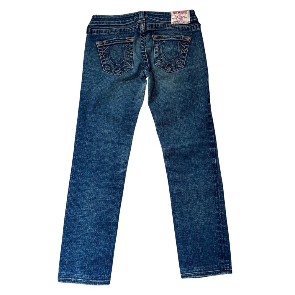 True Religion Stella Low Rise Skinny Jeans Medium Wash Blue Size 26 Made in USA - Picture 4 of 7